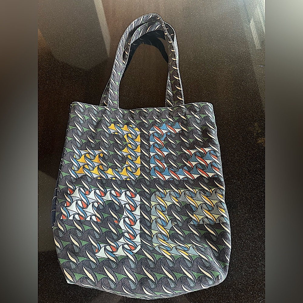 Tory Burch Swan Geometric Cotton Canvas Tote